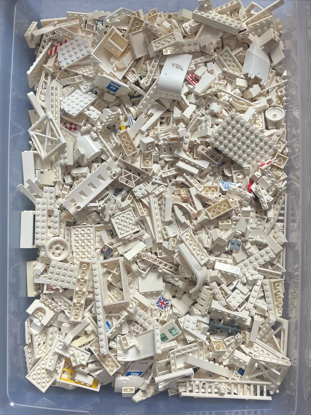 4+ Pounds White Lego Pieces, Assorted Pieces